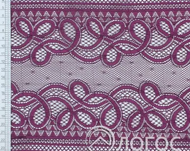 фото Кружево стрейч IS-241 185мм И, марсала (фиолетовый)