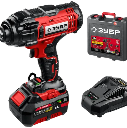 Фото №0 Аккумуляторный ударный гайковерт ЗУБР ГУЛ-410-41, 4 А·ч