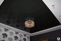 фото Черный натяжной потолок