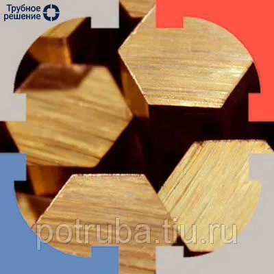 Фото №0 Бронзовый шестигранник 14 мм БрАМЦ9-2 ДШГНП ГОСТ 1628-78