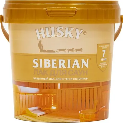 Фото №0 Лак HUSKY Лак для отделки саун HUSKY SIBERIAN 0,9 л полуматовый