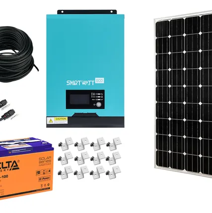 Фото №0 Солнечная электростанция 4,2 кВт*ч в сутки ECO GEL МОНО 2022 с крепежом