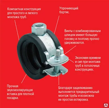 Фото №0 FRS Plus 54x58 M8/М10 Хомут для труб