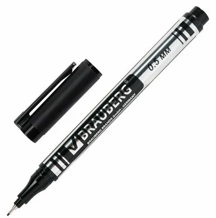 Фото №0 Маркер перм. (BRAUBERG) "Jet", ЧЕРНЫЙ,супертонкий металлический наконечник, 0,5 мм, 150507