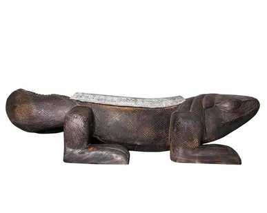 фото Старинная скульптура "Комодский дракон", тиковое дерево CC-STCO