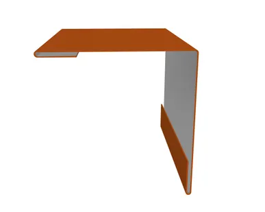 фото Угол внешний простой фальц 0,45 PE с пленкой RAL 2004 оранжевый