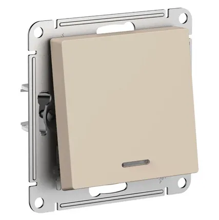 Фото №0 Выключатель 1-кл. AtlasDesign с подсветкой (сх.1а) 10AX мех. песочн. SE ATN001213