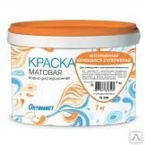 Фото №0 Краска интерьерная "ОПТИМИСТ", супер-белая, моющаяся, матовая, 14 кг.