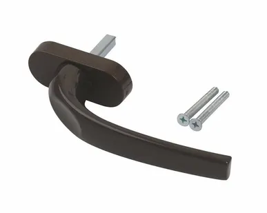 фото Ручка оконная алюминиевая IKON штифт 37 мм, 2 винта, коричневый, RAL8019