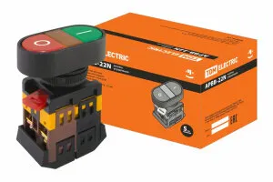 Фото №0 Кнопка APВВ-22N "I-O" d22мм неон/230В 1з+1р TDM