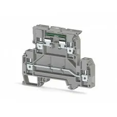 фото Klemsan AVK 4 FS; Клеммник 2-х ярусный с держ. предохр. (5х20, 5х25) на DIN-рейку, 4 мм.кв., с индикацией 24VDC (бежевый)