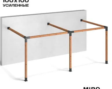 фото Коннекторы для беседки из бруса 100х100 Double TERRACE графит