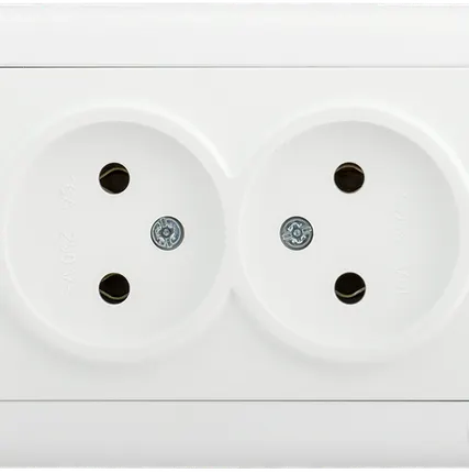Фото №0 РС20-1-0-ББ Розетка 2-ая без з/к 10А BOLERO белый IEK