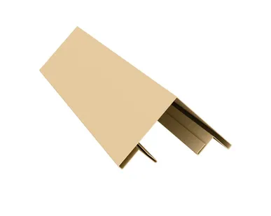 фото Планка угла внешнего составная верхняя 0,45 PE с пленкой RAL 1014 слоновая кость