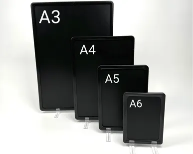 фото Рамка из ударопрочного пластика с закругленными углами PF-A4, цвет черный