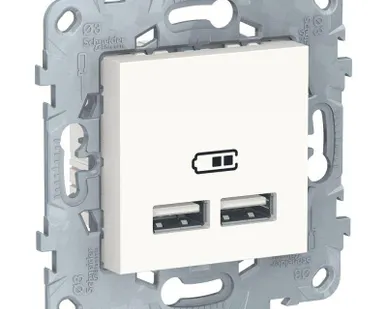 фото Механизм розетки USB 2-м UNICA NEW 5В/2100мА бел. SchE NU541818