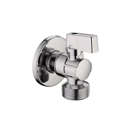 Фото №0 Кран для подключения сантехнических приборов угловой, латунь 1/2"х3/4", индивидуальная упаковка, хромированный, RTP