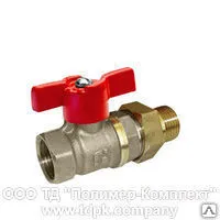 Фото №0 Кран шаровый 11Б27П1 ДУ 20 Ру 16 штуцер/накидная гайка ручка бабочка