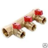 Фото №0 Коллектор распределительный SEAGULL с регулировочными вентилями никелирован