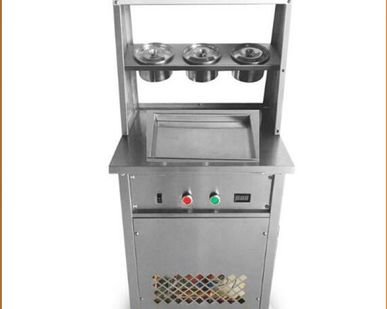 фото Фризер для ролл мороженого KCB-1F Foodatlas (контейнеры, световой короб, стол для топпингов)