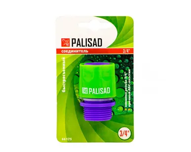 фото Соединитель пластмассовый быстросъемный, внешняя резьба 3/4" Palisad