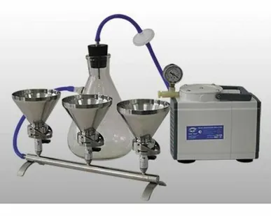 фото Прибор вакуумного фильтрования ПВФ-35/5 с вакуумным насосом НВП (воронки пол-н)