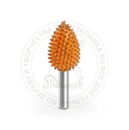 Фото №0 6F58-90 - Пламя, Ø хвостовика 6мм, Ø фрезы X 15,87мм, L фрезы 19,05мм (excoarse/оранж) SUB-6F58-90