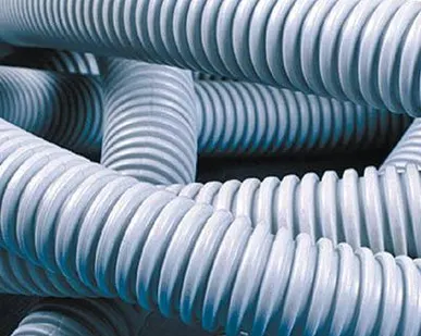 фото Труба гофрированная ПВХ d=40 мм с протяжкой серая Россия