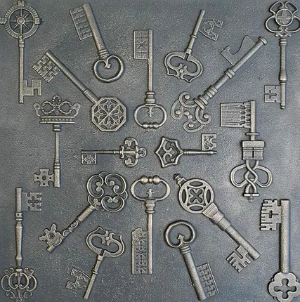 Фото №0 Чугунная плитка "Ключи 3"