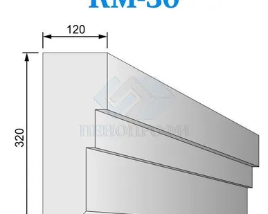 фото Фасадные межэтажные карнизы из пенопласта (пенополистирола) КМ-30 ПСБ-С-25Ф