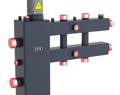 фото Гидроразделитель ZOTA с коллектором горизонтальный, 3 контура, до 70 кВт с заглушкой под ТЭНб