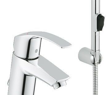 фото Grohe Eurosmart 23124002 Смеситель однорычажный для раковины с цепочкой и г