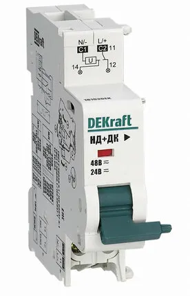 Фото №0 Расцепитель независимый 24-48B AC/DC c доп. контактом для автомат. выкл. ВА-101/ВА-103 18103DEK DEKraft