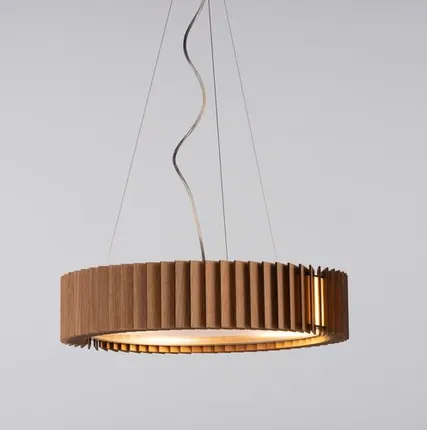 Фото №0 Светильник подвесной с деревянными пластинами Rotor M, дуб