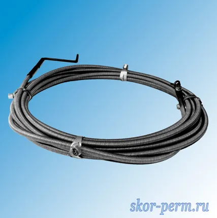 Фото №0 Трос сантехнический 14 мм, длина 20 м с ручкой и насадкой