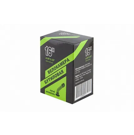 Фото №0 Велокамера NTG 16"x1.95"/2.125" согнутый автовентиль.