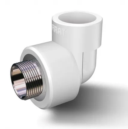 Фото №0 Угольник комб. НР 20х 1/2" ПП, белый, Fusitek