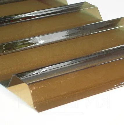 Фото №0 Профилированный поликарбонат 1,3 мм трапеция 1050х2000 бронза йод