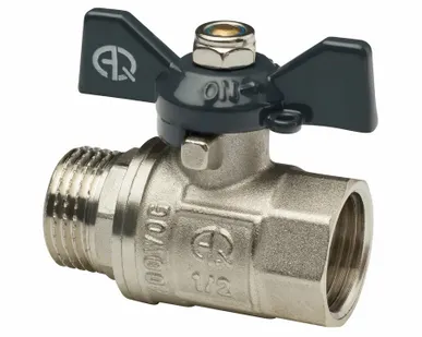 фото Кран шаровый 1/2 дюйма, рукоятка бабочка, резьба внутренняя/наружная Aqualink 1158