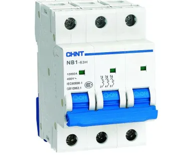 фото Выключатель автоматический модульный 3п C 20А 10кА NB1-63H (R) CHINT 179870