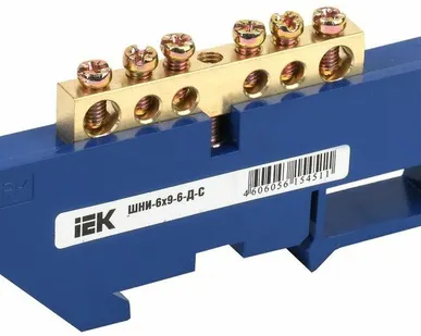 фото Шина IEK Шина N "ноль" ШНИ-6х9-6-Д-С (YNN10-69-6D-K07)