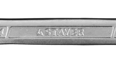 фото Ключ STAYER &quot;PROFI&quot; гаечный рожковый, Cr-V сталь, хромированный, 22х24мм