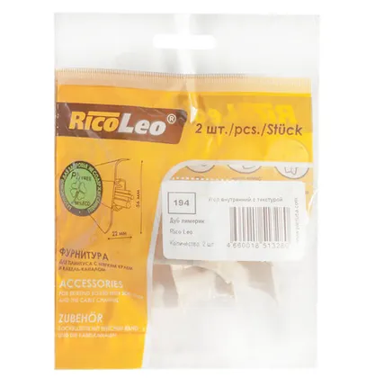 Фото №0 Угол внутренний RICO LEO 194 Дуб лимерик мягк.край (упак.2шт)