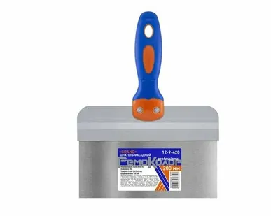 фото Шпатель фасадный "GRAND" прямой, 200мм, нерж. сталь 0,42мм РемоКолор