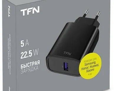 фото Сетевое зарядное устройство TFN 5A 22,5W QC 3.0 черное (TFN-WCRPD01)