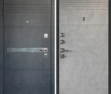 фото Сейф-дверь cтраж 3к "urban pp" темно серый муар/бетон светлый