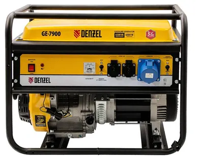фото Бензиновый генератор 6,5 кВт, 220В/50Гц, 25 л DENZEL GE 7900 94638