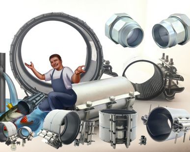фото Гидравлические ремонтные хомуты  ВОЛНА. Сансфера