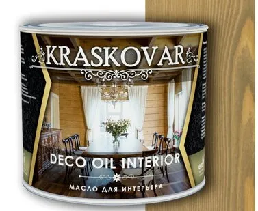 фото Kraskovar Deco Oil Interior масло для интерьерных работ серый 0,75 л