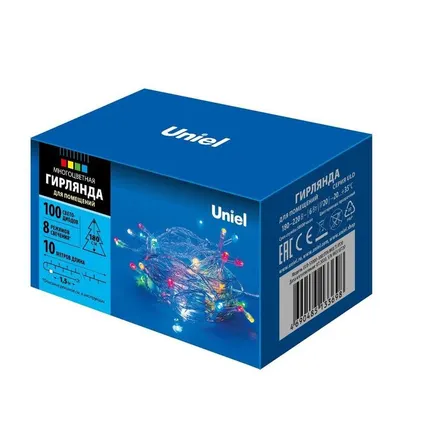 Фото №0 Гирлянда LED ULD-S1000-100/DTA MULTI IP20 10м. 100 диодов разноцвет. свет провод прозр. Uniel UL-00007199